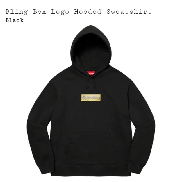 Supreme(シュプリーム)のSupreme Bling Box Logo Hooded Black Lサイズ メンズのトップス(パーカー)の商品写真