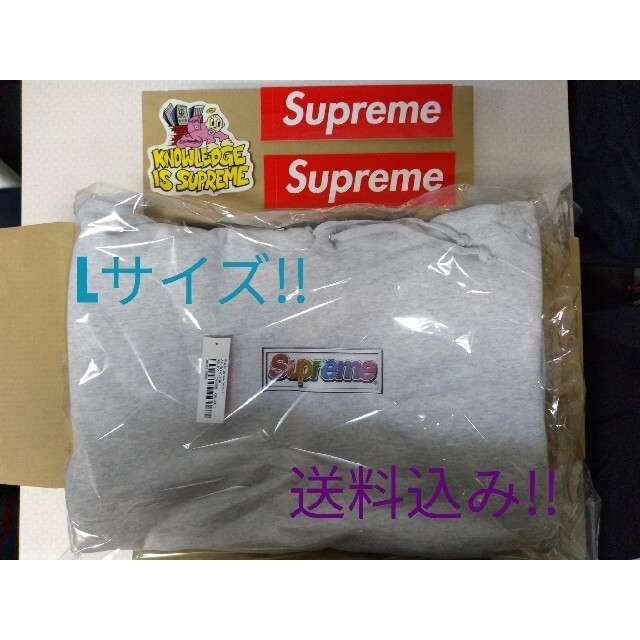 Supreme - Supreme Bling Box Logo Hooded Grey Lサイズ