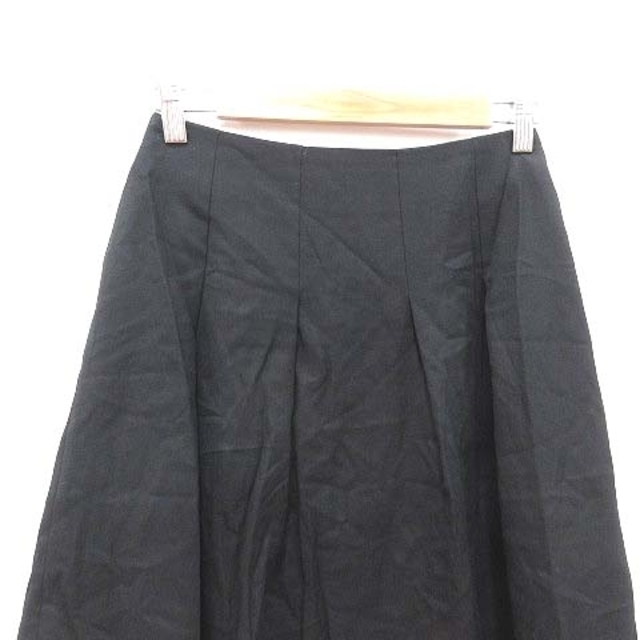 INDIVI(インディヴィ)のインディヴィ INDIVI プリーツスカート ひざ丈 ウール 36 黒 ブラック レディースのスカート(ひざ丈スカート)の商品写真