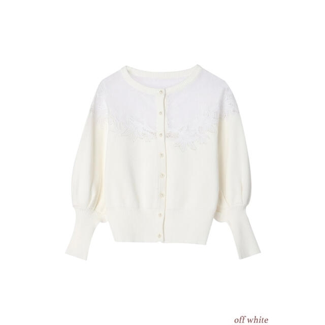 Her lip to(ハーリップトゥ)のHLT Lace Trimmed Pearl-Button Cardigan レディースのトップス(カーディガン)の商品写真