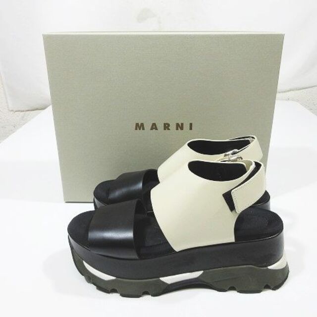 新品 Marni マルニ サンダル ブラウン プラットフォーム スポーツサンダル