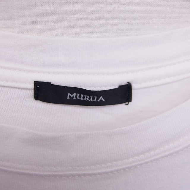 MURUA(ムルーア)のムルーア Tシャツ カットソー 丸首 花柄プリント 半袖 F ホワイト 白 レディースのトップス(Tシャツ(半袖/袖なし))の商品写真