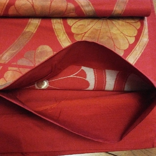 西陣織 袋帯 赤色 レディースの水着/浴衣(帯)の商品写真