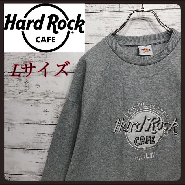 Hard Rock CAFE(ハードロックカフェ)の【美品】ハードロックカフェ USA製 BERLIN銀刺繍 裏起毛トレーナー メンズのトップス(スウェット)の商品写真