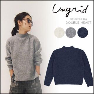 アングリッド(Ungrid)のungrid [Ca]畔編ハイネックニット ネイビー(ニット/セーター)