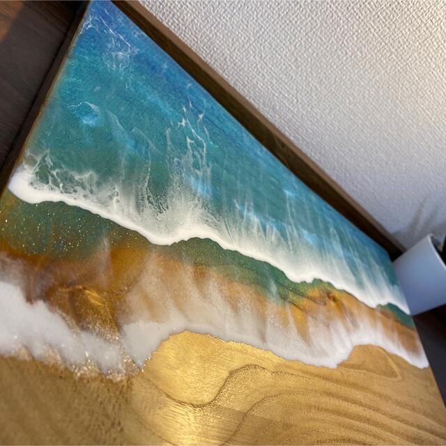 一枚板 レジンアート 海アート インテリア 無垢材 - 2