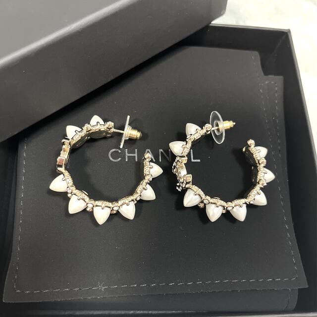 CHANEL フープピアス パール