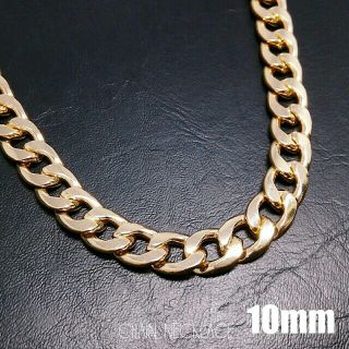 【流行中】10mm チェーンネックレス　ゴールド(ネックレス)