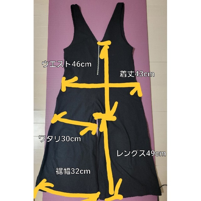 サロペット ブラック M レディースのパンツ(サロペット/オーバーオール)の商品写真