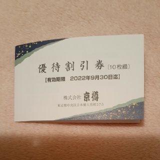 京樽　優待割引券　20％OFF(レストラン/食事券)