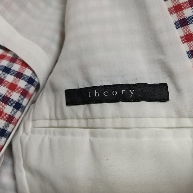 theory(セオリー)のセオリー Theory赤×紺 ギンガムチェックコットンジャケット サイズS メンズのジャケット/アウター(テーラードジャケット)の商品写真