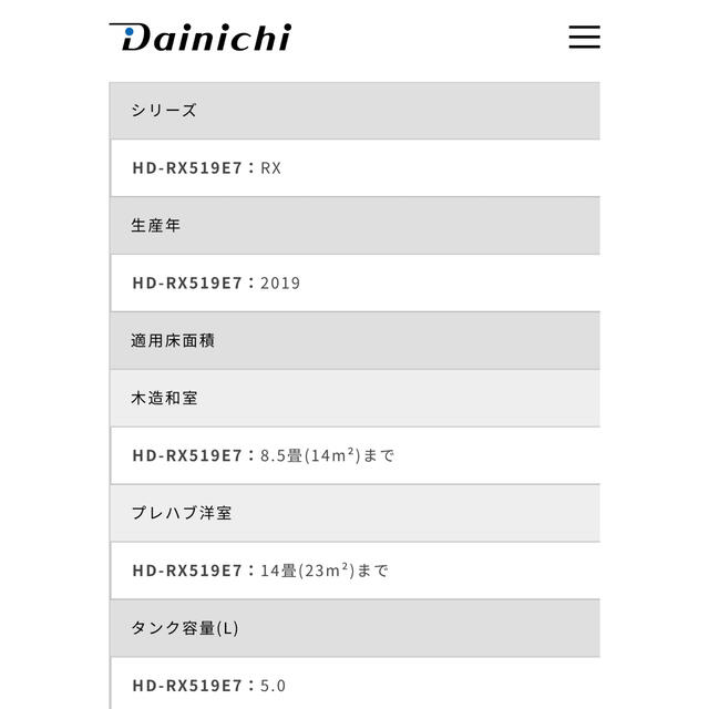 Dainichi 加湿器 HD-RX519E7 6