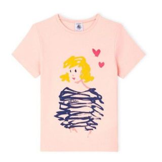 プチバトー(PETIT BATEAU)の新品未使用　プチバトー 6a プリント半袖Ｔシャツ ミスティローズ(Tシャツ/カットソー)