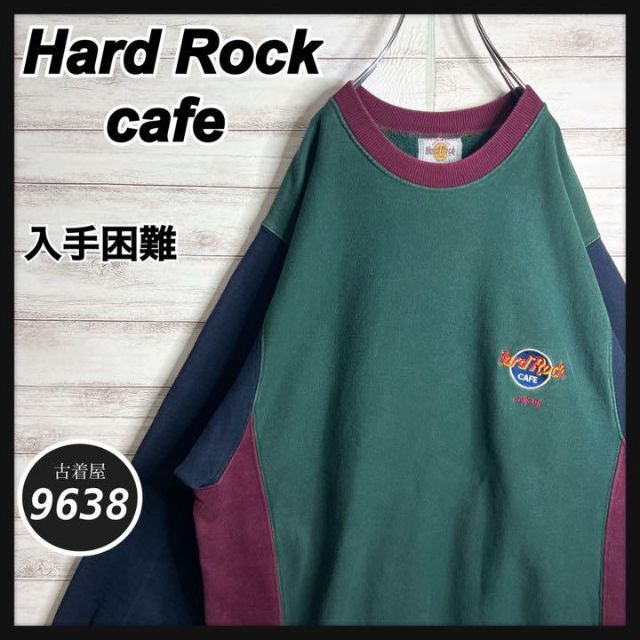 9638古着HRC3168【入手困難!!】ハードロックカフェ ✈︎刺繍ロゴ マルチカラー バックロゴ