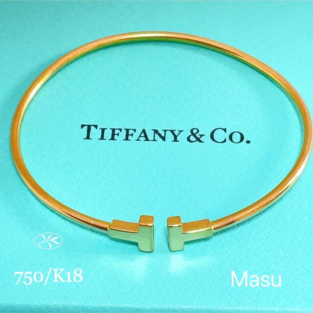 超人気高品質 Tiffany & Co. - TIFFANY&Co. ティファニーTワイヤーバングルK18 ブレスレット/バングル