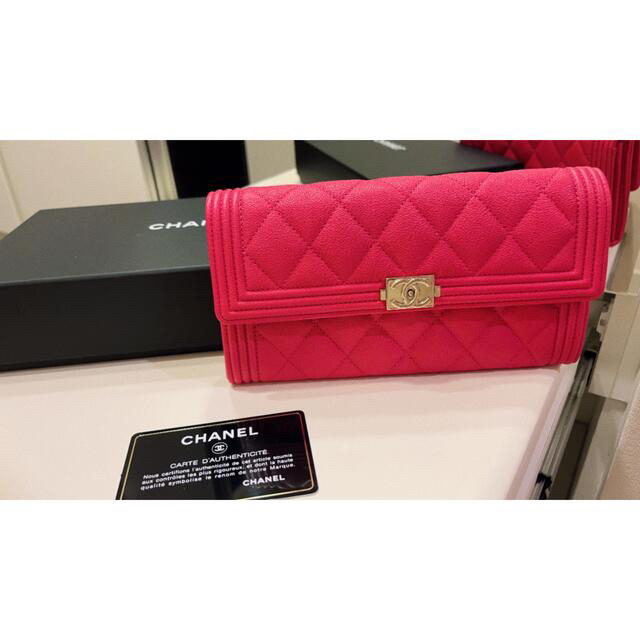 全国総量無料で CHANEL - シャネル ボーイシャネル 長財布 ピンク 未