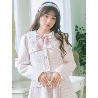 Ank Rouge ファンシーツイードノーカラー