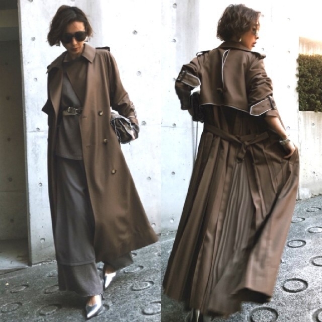 未使用品 ameri vintage BACK PLEATS TRENCH