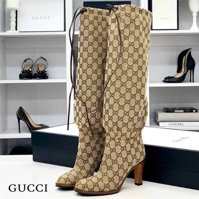 Gucci 1340 未使用 グッチ GGキャンバス ロングブーツ ブラウン系の通販 by mame's shop｜グッチならラクマ