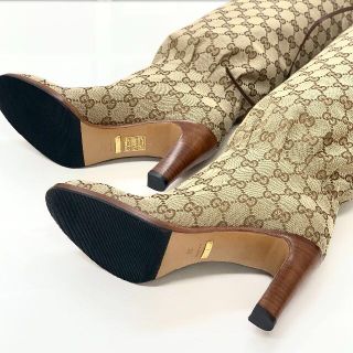 Gucci - 1340 未使用 グッチ GGキャンバス ロングブーツ ブラウン系