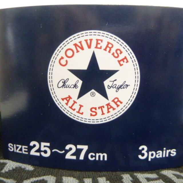 CONVERSE(コンバース)のバ）3P（25-27）福助製コンバース★靴下 アンクルソックス１３５６９薄手綿混 メンズのレッグウェア(ソックス)の商品写真