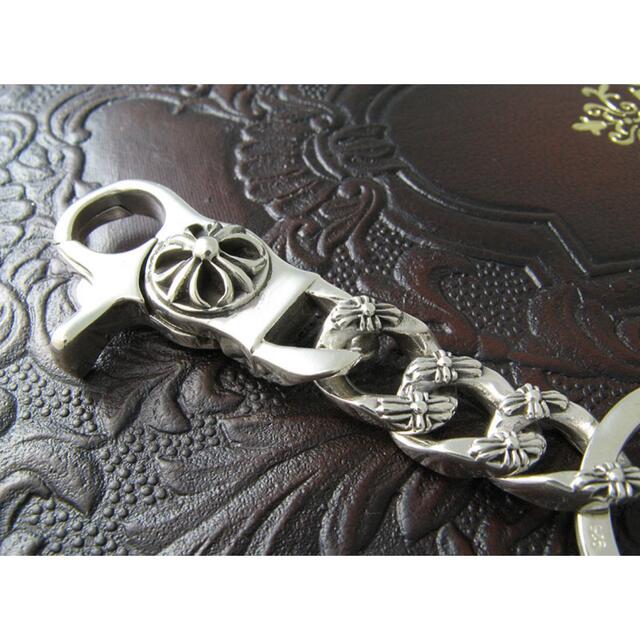 Chrome Hearts(クロムハーツ)のクロスリンク キーチェーン シルバー925 フローラル フレア キーホルダー メンズのファッション小物(キーケース)の商品写真