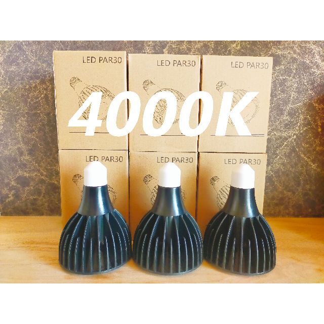植物育成ライト 30W 4000K 3個 黒色 太陽光 フルスペクトルLED-