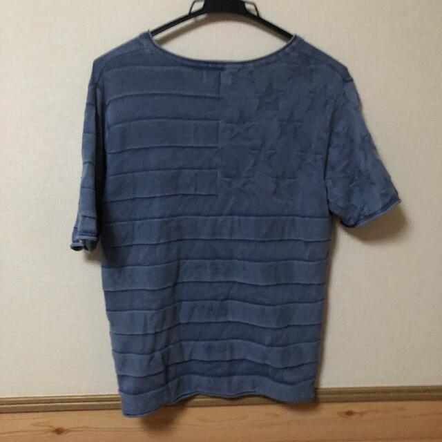 AZUL by moussy(アズールバイマウジー)のアズール　半袖　STARS&STRIPES STONEWASH KNIT メンズのトップス(Tシャツ/カットソー(半袖/袖なし))の商品写真