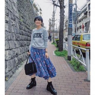 マリナボーダー フローラルティアードスカート 花柄 - 通販 - happyhead.in