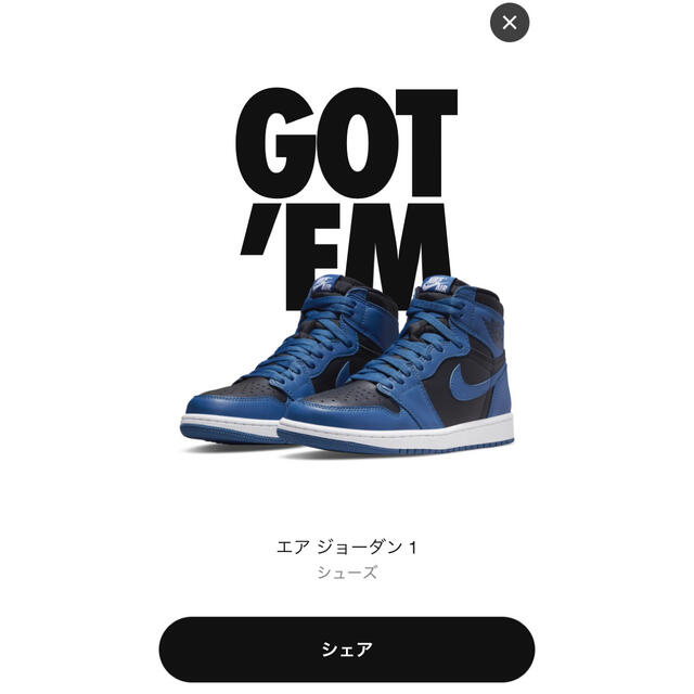 靴/シューズNike Air Jordan 1 Dark Marina Blue 27.5㎝