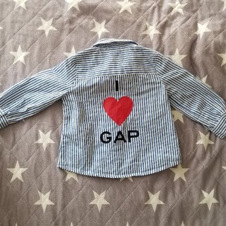 ベビーギャップ(babyGAP)のbabyGAP　ストライプロゴシャツ(シャツ/カットソー)