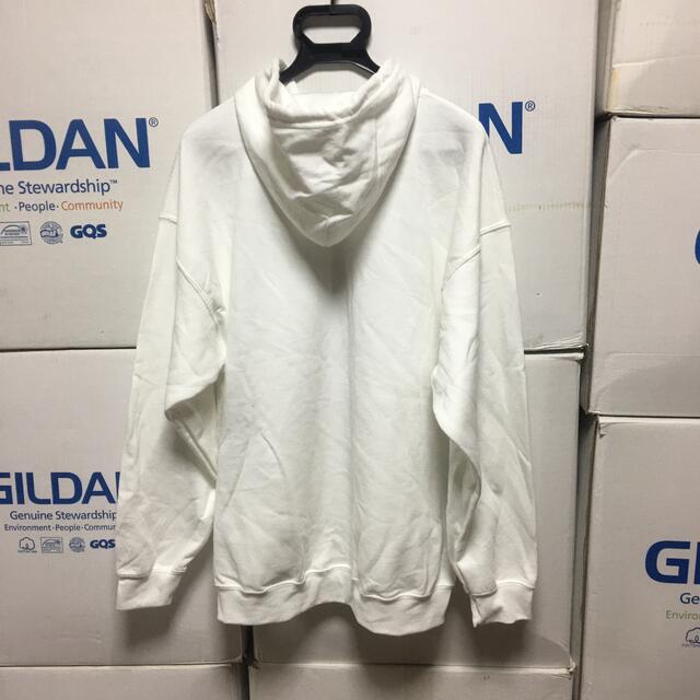 GILDAN(ギルタン)のGILDANギルダンのジップアップ★フルジップ★パーカー☆ホワイト白☆XLサイズ メンズのトップス(パーカー)の商品写真