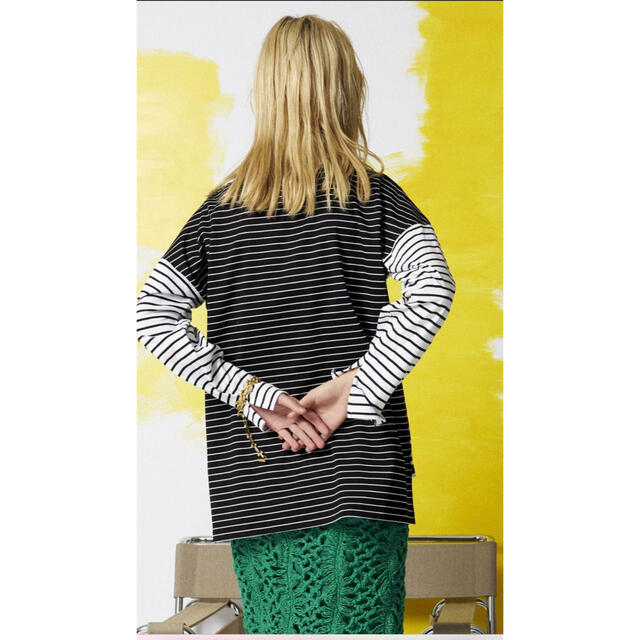 今期MAISON SPECIAL マルチボーダービッグロングTシャツ - Tシャツ