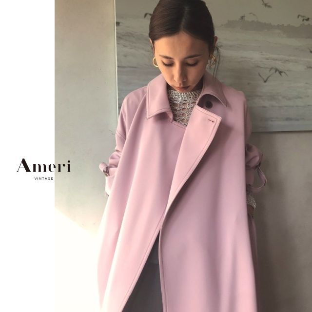 Ameri VINTAGE(アメリヴィンテージ)の春カラー♪【 AMERI 】SOUFFLE OVER COAT スプリングコート レディースのジャケット/アウター(トレンチコート)の商品写真