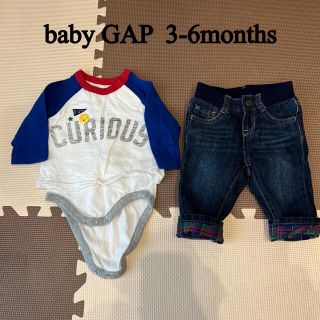 ベビーギャップ(babyGAP)のbaby GAP꙳★*ﾟロンT風ロンパース＆デニム(シャツ/カットソー)