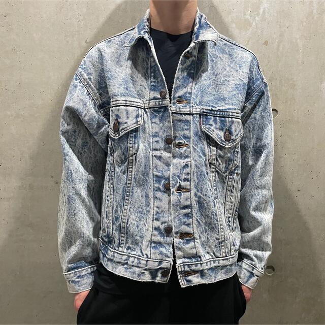 levi’s usa製　デニムジャケット　gジャン　ケミカルウォッシュ　デニム