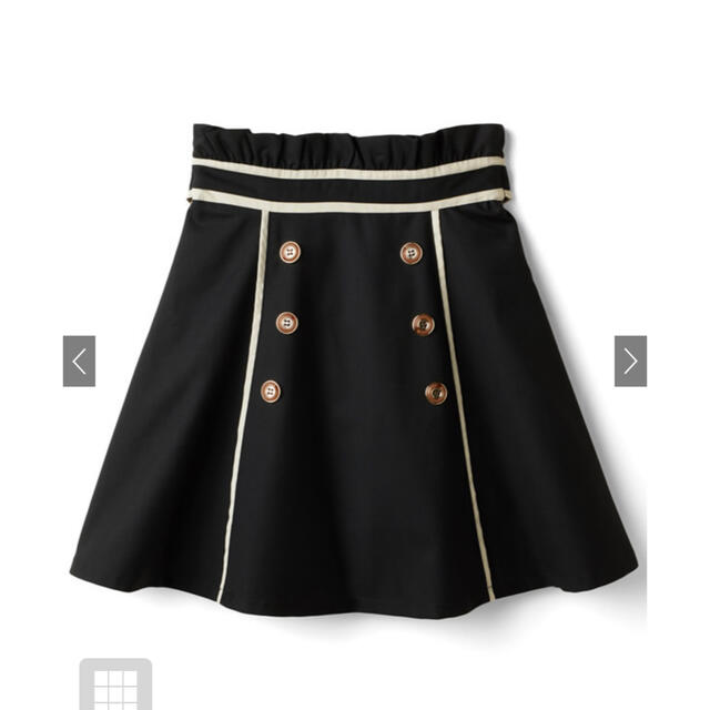 GRL(グレイル)のウエストリボン2Way配色パイピングフレアスカート レディースのスカート(ひざ丈スカート)の商品写真