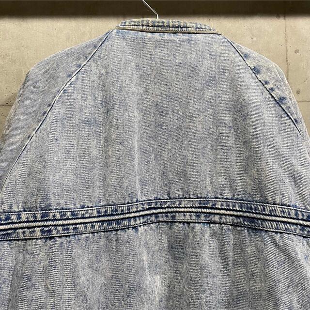ビンテージ デニムジャケット gジャン 切り返し ケミカルウォッシュ 古着