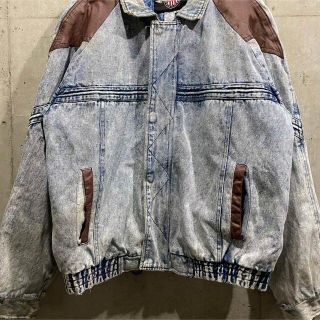 ビンテージ デニムジャケット gジャン 切り返し ケミカルウォッシュ