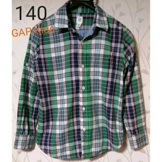 ギャップキッズ(GAP Kids)のGAP KIDS 長袖チェックシャツ 140cm(ブラウス)