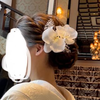 胡蝶蘭　髪飾り　結婚式　前撮り(ヘアアクセサリー)