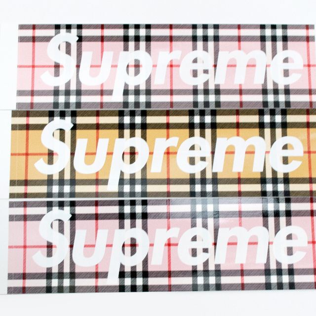 Supreme(シュプリーム)のSupreme Burberry ボックスロゴ ステッカー 3枚セット エンタメ/ホビーのコレクション(印刷物)の商品写真