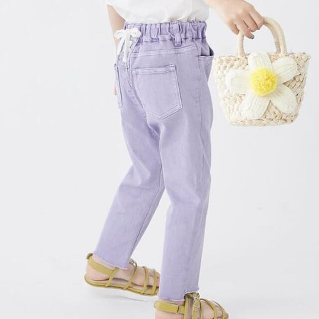 petit main(プティマイン)のプティマイン  レースアップデニムパンツ キッズ/ベビー/マタニティのキッズ服女の子用(90cm~)(パンツ/スパッツ)の商品写真