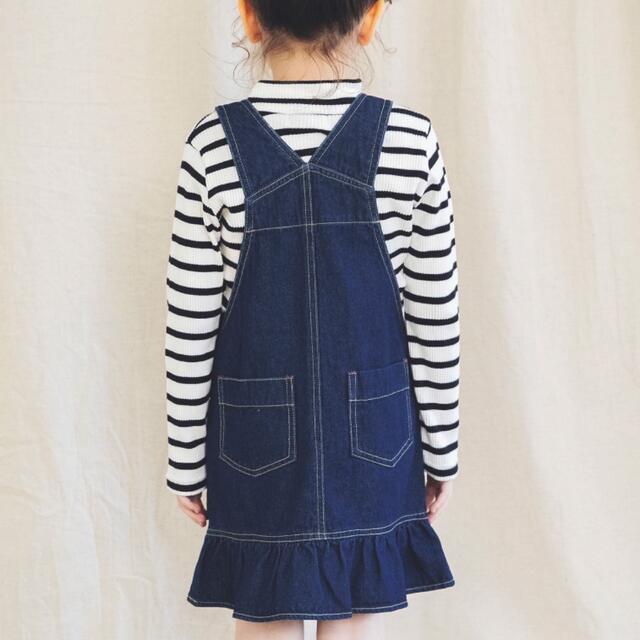 Branshes(ブランシェス)のブランシェス　裾フリルデニムジャンパースカート キッズ/ベビー/マタニティのキッズ服女の子用(90cm~)(ワンピース)の商品写真