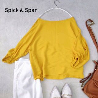 スピックアンドスパン(Spick & Span)のSpick and Span  カットソー 七分袖 腕見せ ボートネック M(カットソー(長袖/七分))