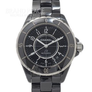 シャネル(CHANEL)のシャネル J12 38mm 黒文字盤 ブラックセラミック オートマ H0685(腕時計(アナログ))