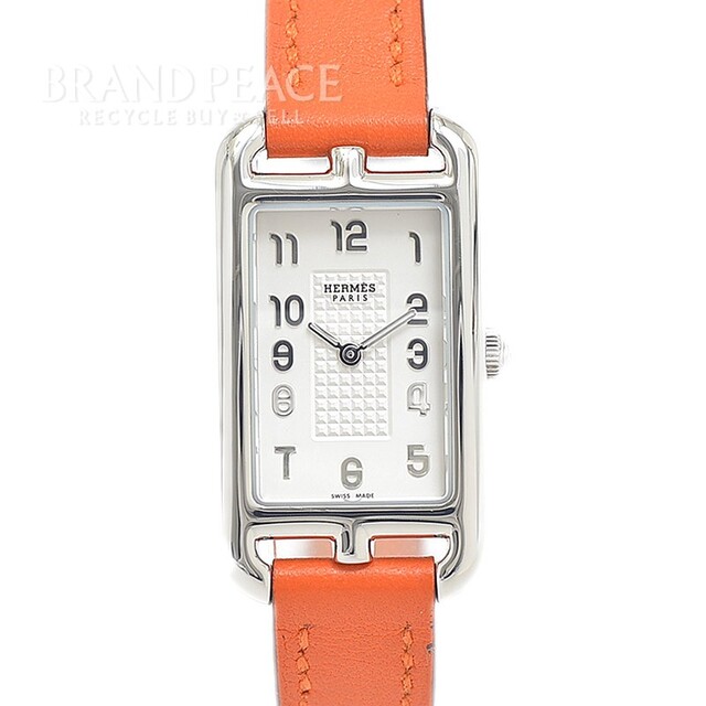 絶対一番安い Hermes - NA2. クォーツ SS/革ベルト 白文字盤 レディース ナンタケット エルメス 腕時計