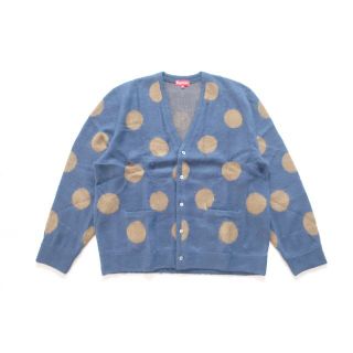 シュプリーム(Supreme)の(L)Supreme Brushed Polka Dot Cardigan青(ニット/セーター)