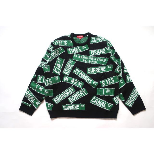 Supreme Street Signs Sweater 黒 Lサイズ