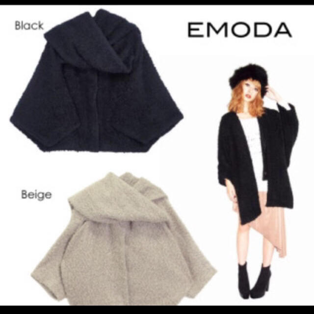 EMODA(エモダ)のEMODA ストール付きネップコート レディースのジャケット/アウター(ニットコート)の商品写真